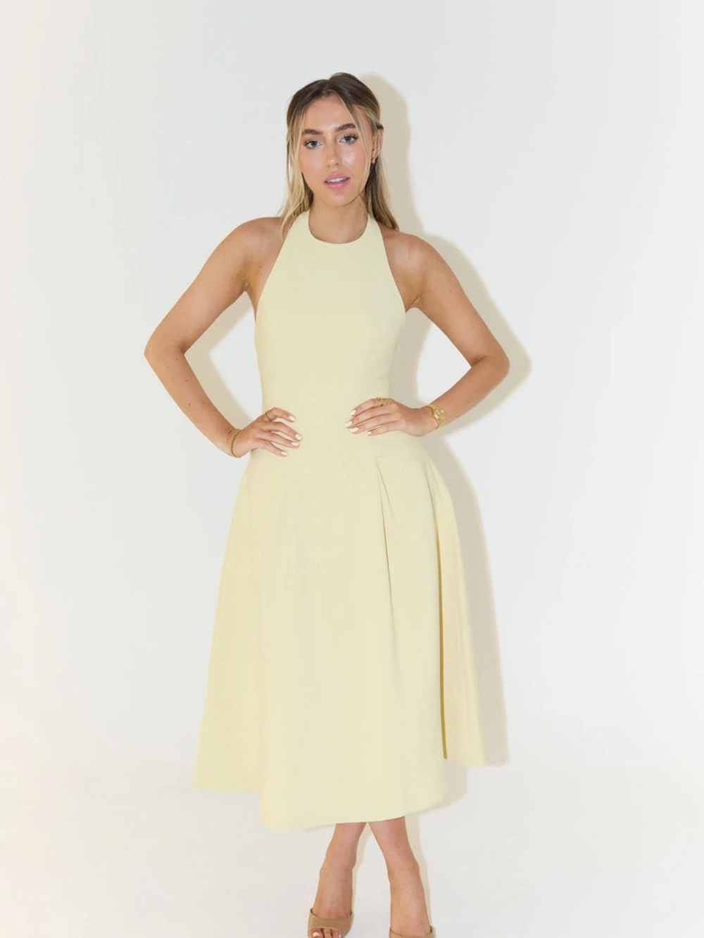 Odd muse dropped hem yellow dress